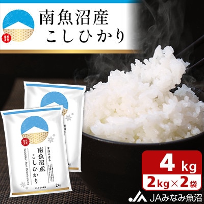 【令和6年産】JAみなみ魚沼不動の人気「南魚沼産こしひかり」精米 4kg(2kg×2袋)