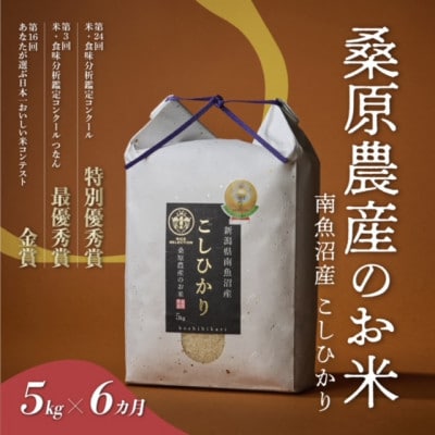 【発送月固定定期便】最優秀賞受賞 南魚沼産コシヒカリ5kg(精米)全6回
