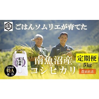 2023年3月発送開始『定期便』ごはんソムリエの南魚沼塩沢産コシヒカリ『庄治郎』5kg　全6回