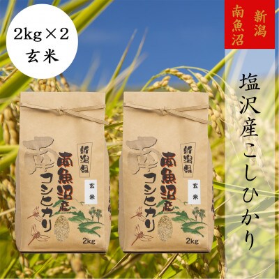 【令和6年産】【高級】南魚沼しおざわ産こしひかり2kg(玄米)×2袋
