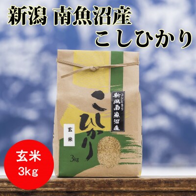 【毎月定期便】南魚沼産こしひかり(玄米)【3kg】全3回