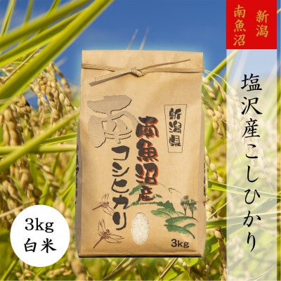 【毎月定期便】【高級】南魚沼しおざわ産こしひかり3kg(精米)全12回