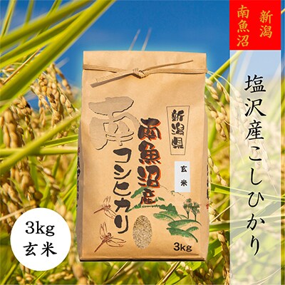 2023年3月発送開始『定期便』【高級】南魚沼しおざわ産こしひかり3kg(玄米)全9回