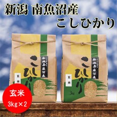 2023年5月発送開始『定期便』南魚沼産コシヒカリ(玄米)【3kg×2袋】全9回