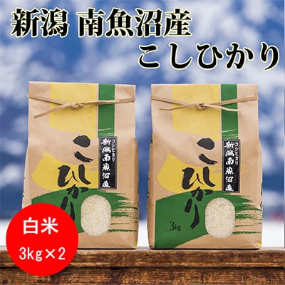 2023年3月発送開始『定期便』南魚沼産コシヒカリ(精米)【3kg×2袋】全6回