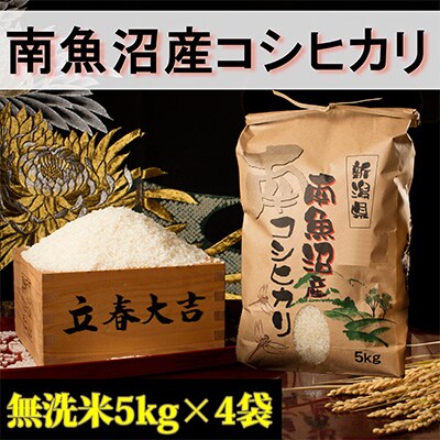 2023年5月発送開始『定期便』【高級】南魚沼産こしひかり5kg(無洗米)×4袋全12回