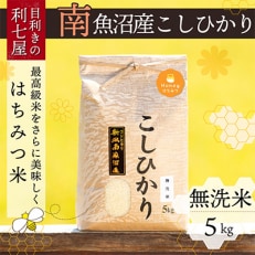 2023年9月発送開始『定期便』 新潟特A地区 南魚沼産コシヒカリ『はちみつ米』無洗米5kg全3回