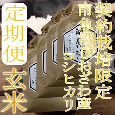 【毎月定期便】【玄米8Kg】生産者限定 南魚沼しおざわ産コシヒカリ全3回