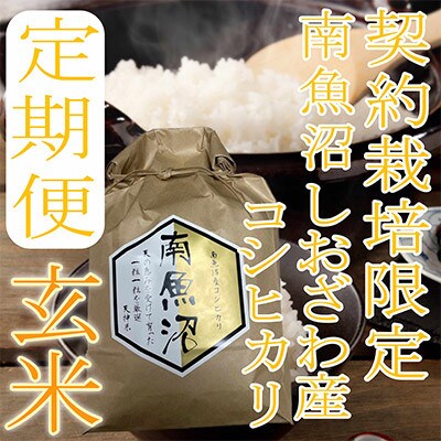 【発送月固定定期便】【玄米2Kg】生産者限定 南魚沼しおざわ産コシヒカリ全3回