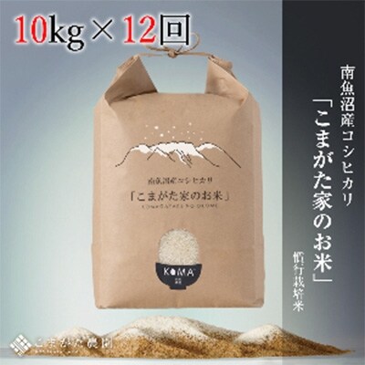 2022年7月発送開始『定期便』厳選こだわり南魚沼産コシヒカリ こまがた農園のお米10kg全12回