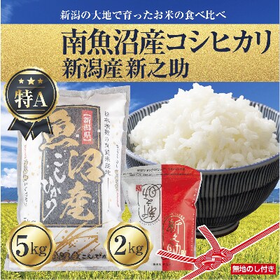 【2023年3月中旬発送】【無地熨斗】南魚沼産コシヒカリ5kg&新潟産新之助 2kg　計7kg