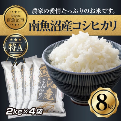 新潟県　南魚沼産コシヒカリ　2kg ×4袋 計8kg(お米の美味しい炊き方ガイド付き)