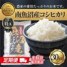 【毎月定期便】新潟県 南魚沼産 コシヒカリ お米 30kg 精米 (美味しい炊き方ガイド付)全6回