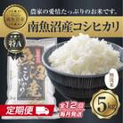 【毎月定期便】無洗米 南魚沼産 コシヒカリ 精米 5kg(美味しい炊き方ガイド付き)全12回