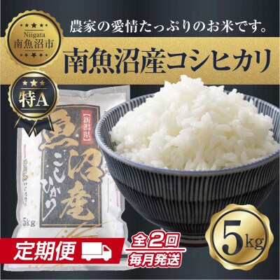 【毎月定期便】南魚沼産 コシヒカリ 精米 5kg(マイスターの美味しい炊き方ガイド付)全2回