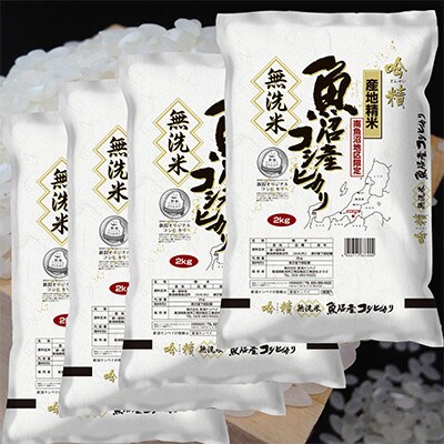 【発送月固定定期便】【8Kg】無洗米 吟精 南魚沼産コシヒカリ全9回