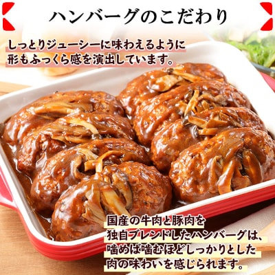 こだわり手作り自家製煮込みハンバーグ 新潟県南魚沼市 170g×8個