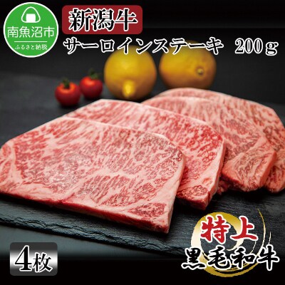 新潟和牛 南魚沼産 にいがた 黒毛和牛 サーロインステーキ 200g×4枚