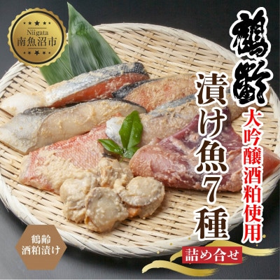 鶴齢酒粕漬 詰め合わせ 魚5種 ホタテ イカ 粕漬け 越後みそ漬け 漬魚 新潟県 南魚沼市