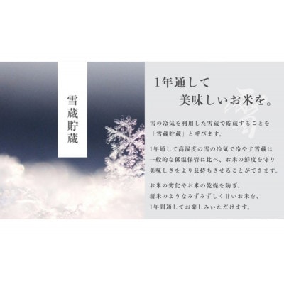 【発送月固定定期便】10月より発送予定 雪蔵貯蔵 南魚沼産コシヒカリ 雪と技 2kg全12回