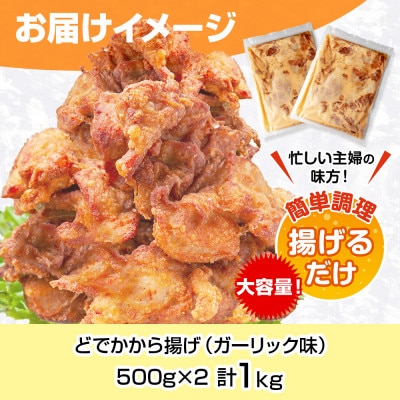 どでか味付けから揚げ ガーリック味 500g×2パック 新潟県 南魚沼市