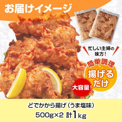 どでか味付けから揚げ うま塩味 500g×2パック  新潟県 南魚沼市