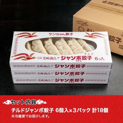 新潟県 南魚沼市 チルドジャンボ餃子 6個入り × 3パック 計18個 ケンちゃん餃子