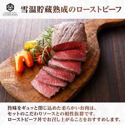 ローストビーフ 200g にいがた和牛 黒毛和牛 国産 専用ソース付き 内山肉店 新潟県 南魚沼市