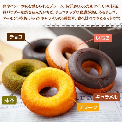 【無地熨斗】ベイクド・ドーナツ 5種類 計5個  新潟県 南魚沼市