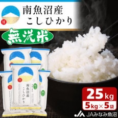 【2024年5月中旬発送】【令和5年産】≪無洗米≫南魚沼産こしひかり 精米 25kg(5kg&times;5)