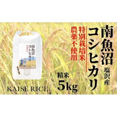 南魚沼産塩沢コシヒカリ【従来品種】(栽培期間中農薬不使用)精米5kg
