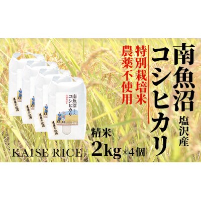 南魚沼産塩沢コシヒカリ【従来品種】(栽培期間中農薬不使用)精米2kg×4個