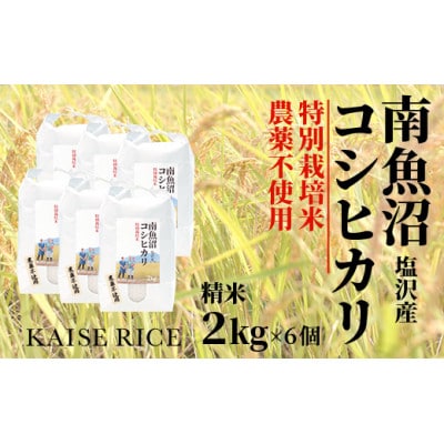 南魚沼産塩沢コシヒカリ【従来品種】(栽培期間中農薬不使用)精米2kg×6個