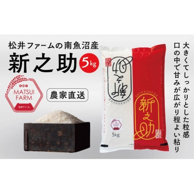 【毎月定期便】南魚沼産～新之助～ 精米[5kg×1袋]全3回