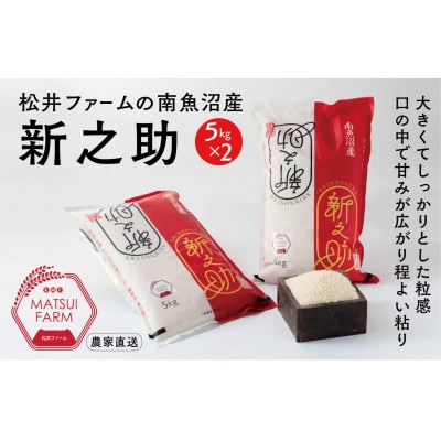 【毎月定期便】南魚沼産～新之助～ 精米[10kg(5kg×2袋)]全3回