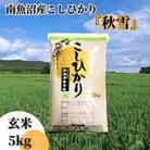 【毎月定期便】南魚沼産こしひかり「秋雪」玄米5kg 新潟県特A地区の美味しいお米 下旬発送 全3回