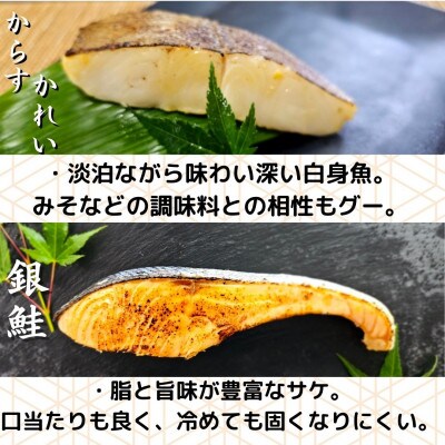 【魚市場直送】西京味噌漬　漬魚(銀鮭・カラスカレイ)