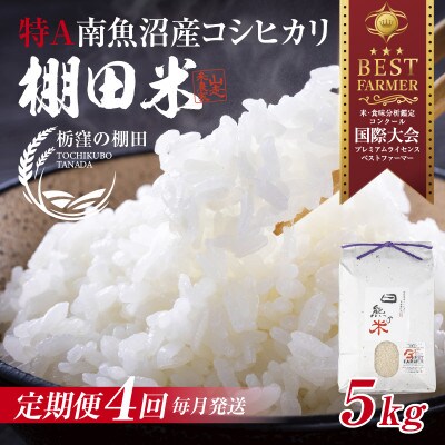 【毎月定期便】【産地限定 棚田米】 新潟県 南魚沼 コシヒカリ 5kg 精米 日熊の米 棚田全4回