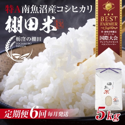 【毎月定期便】【産地限定 棚田米】 新潟県 南魚沼 コシヒカリ 5kg 精米 日熊の米 棚田全6回