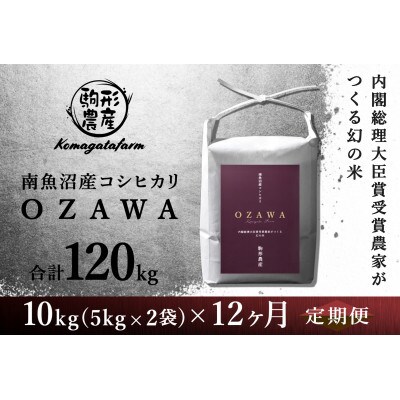 【毎月定期便】内閣総理大臣賞受賞農家がつくる幻の米　南魚沼産コシヒカリ特A地区【10kg】全12回