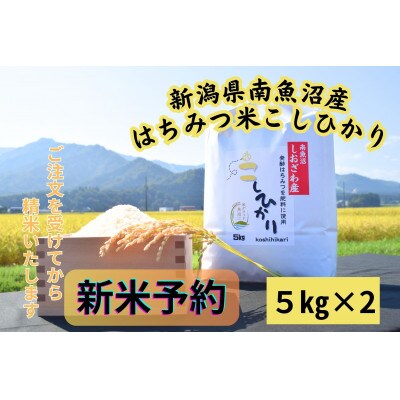 【R7年産・新米予約】新潟県南魚沼産(塩沢地区)はちみつ米コシヒカリ精米10kg※蜂蜜発酵液肥料栽培