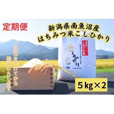 【毎月定期便】南魚沼塩沢産　はちみつ米コシヒカリ　10kg×全3回