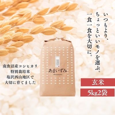 【令和7年産新米予約】南魚沼産コシヒカリ あまいずみ 玄米5kg×2袋 特別栽培米