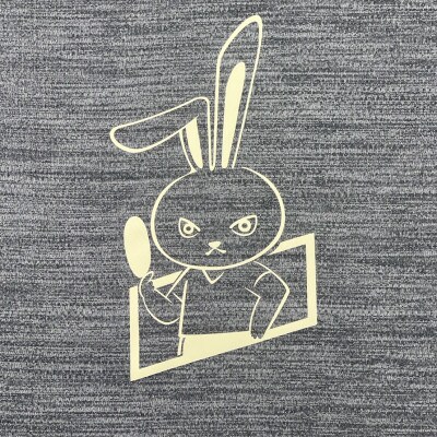 JTTA公認　卓球ユニフォーム【男女兼用(ドライ):Sサイズ】うさぎ　チャコール
