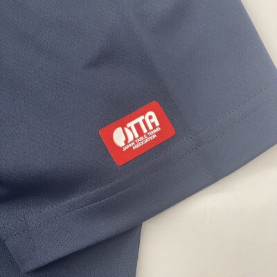 JTTA公認　卓球ユニフォーム【男女兼用(ドライ):160サイズ】ねこ　ネイビー