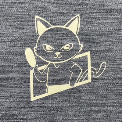 JTTA公認　卓球ユニフォーム【男女兼用(ドライ):140サイズ】ねこ　チャコール