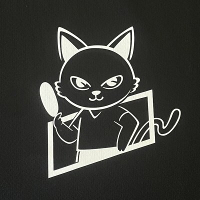 JTTA公認　卓球ユニフォーム【男女兼用(ドライ):160サイズ】ねこ　ブラック