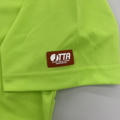 JTTA公認　卓球ユニフォーム【男女兼用(ドライ):Sサイズ】フラワー　ライム