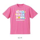 JTTA公認　卓球ユニフォーム【男女兼用(ドライ):Lサイズ】ネバーバックダウンB　ピンク
