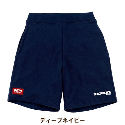 JTTA公認　卓球ユニフォーム【男女兼用:Lサイズ】スウェットゲームハーフパンツ　ディープネイビー